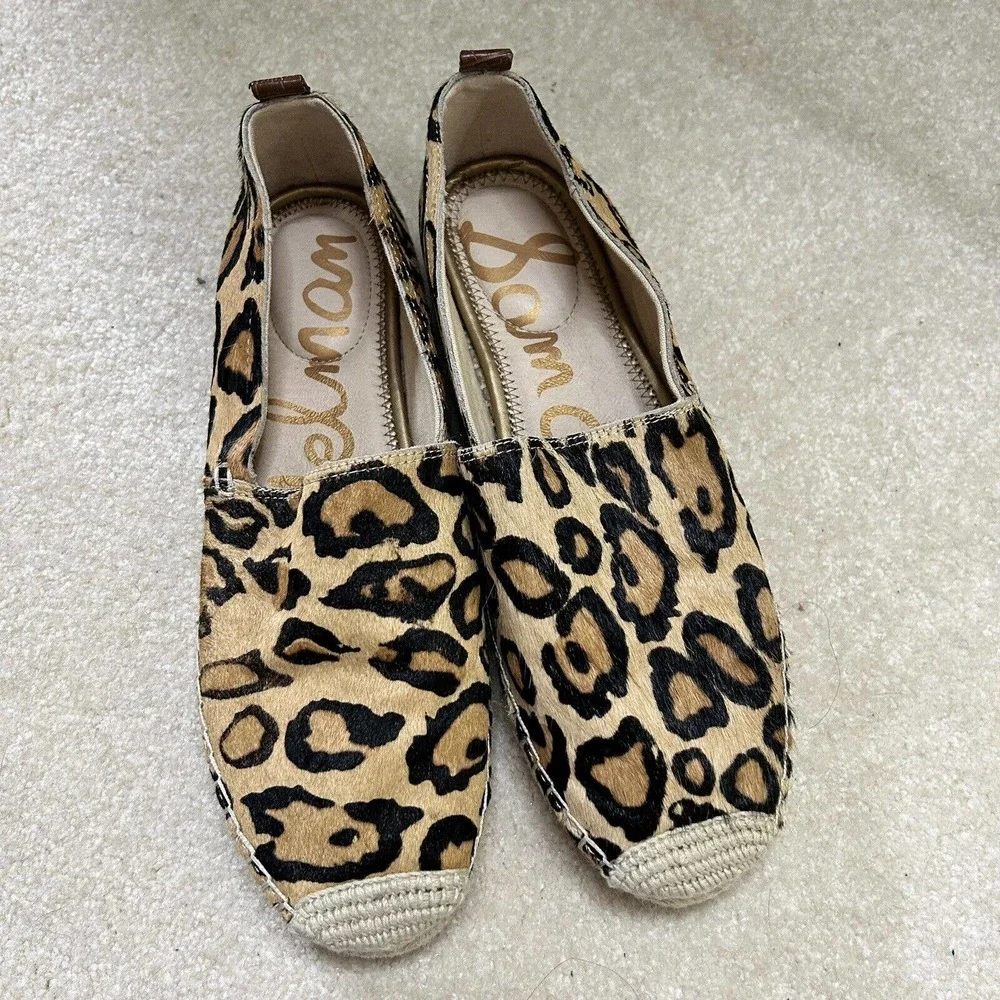 Sam Edelman Flats Size 9M Khloe Leopard Print‎ Calf Hair Slip On Espadrilles